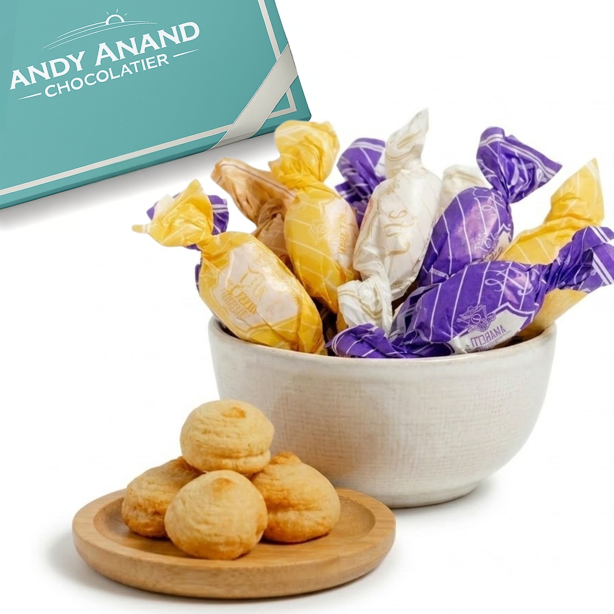 Andy Anand Biscuits Amaretti italiens sans sucre 20 pièces 4 saveurs, les biscuits Amaretti italiens qui voleront votre cœur