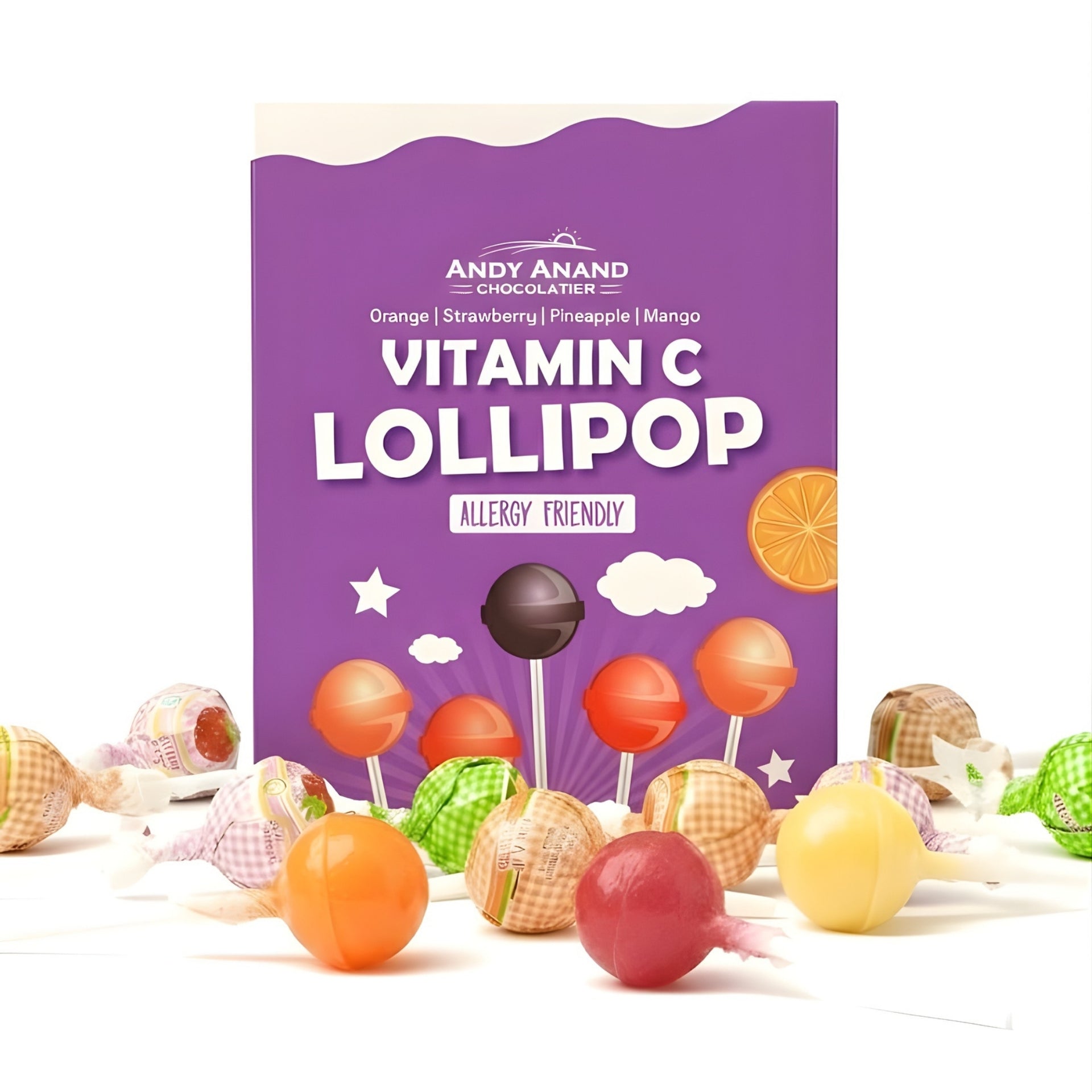 Vitamin C Lollipops 29 ct – Real Fruit Juice Keto Immune Support Birthday & Holiday Gift Box