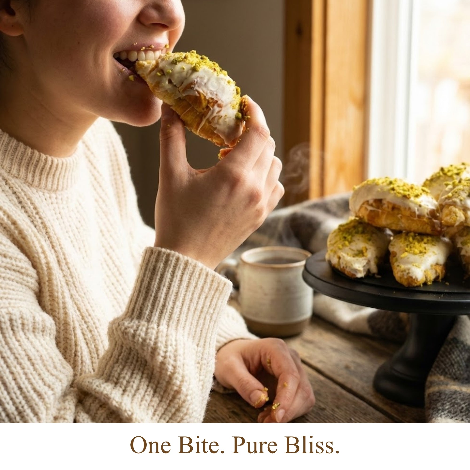 Andy Anand Chocolates Food & Beverages > Desserts & Sweets > Cakes > Sugar-Free Cakes Andy Anand White Chocolate Pistachio Croissant Cake, 10 pc, 2 lb – Hand-Rolled French Butter Croissants, Gourmet Birthday Gift Box White Chocolate Pistachio Croissants 10 pc | Nationwide