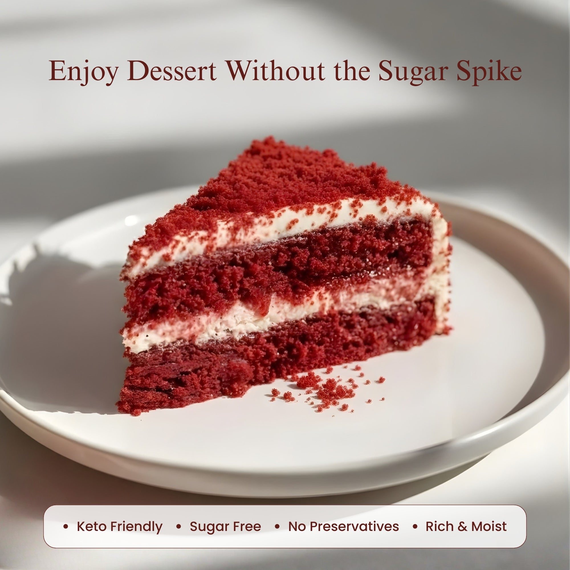 Andyanand Food & Beverages > Desserts & Sweets > Cakes > Sugar-Free Cakes Andy Anand Sugar-Free Red Velvet Cake, 2.4 lb – Belgian Cocoa, Sugar-Free Cream Cheese Frosting, Keto & Diabetic-Friendly Birthday Gift Sugar-Free Red Velvet Cake | Keto, Ships Nationwide