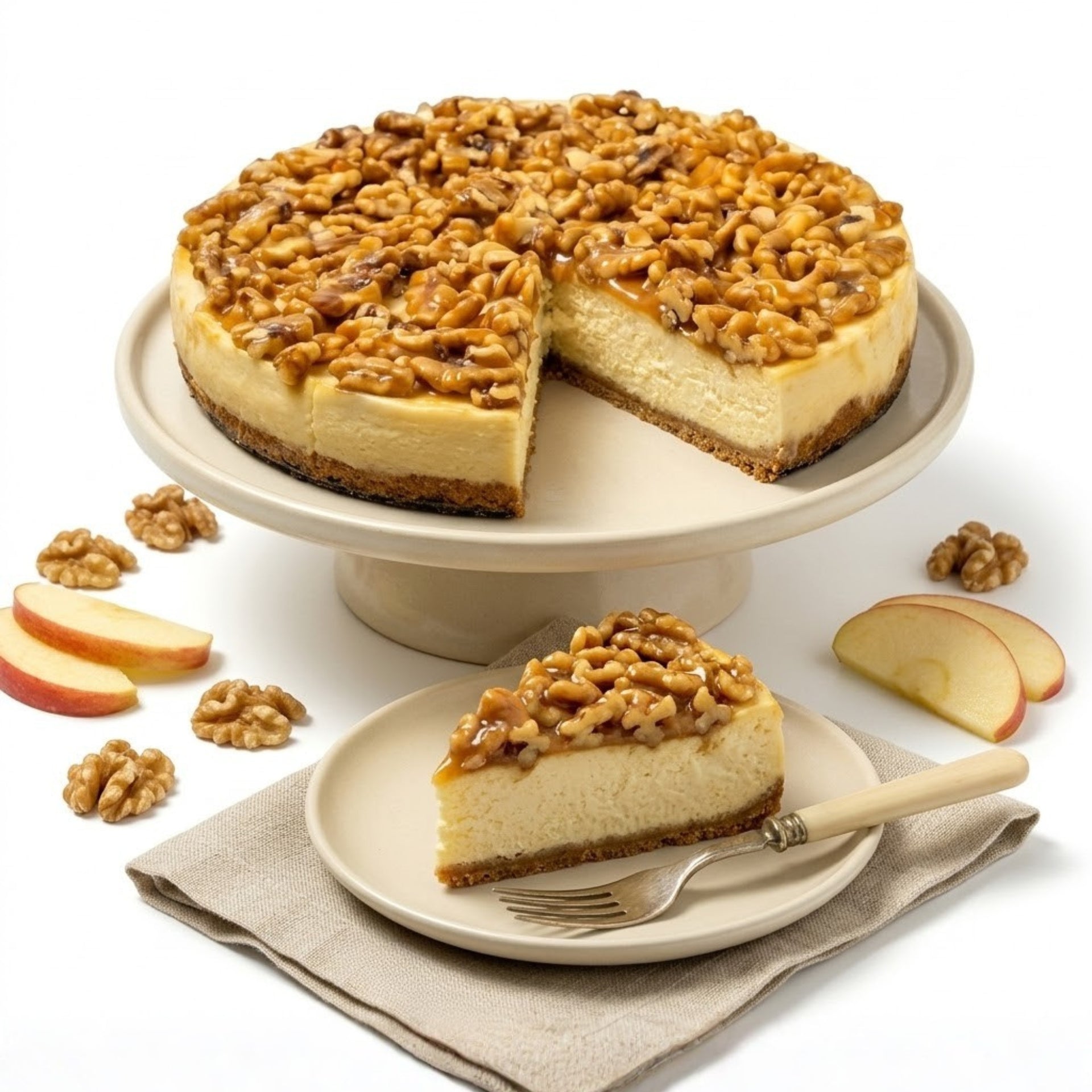 Andy Anand Sugar Free Caramel Apple Cheesecake 9 Inch – Cinnamon Apple Keto & Diabetic Friendly California Cheese Gift