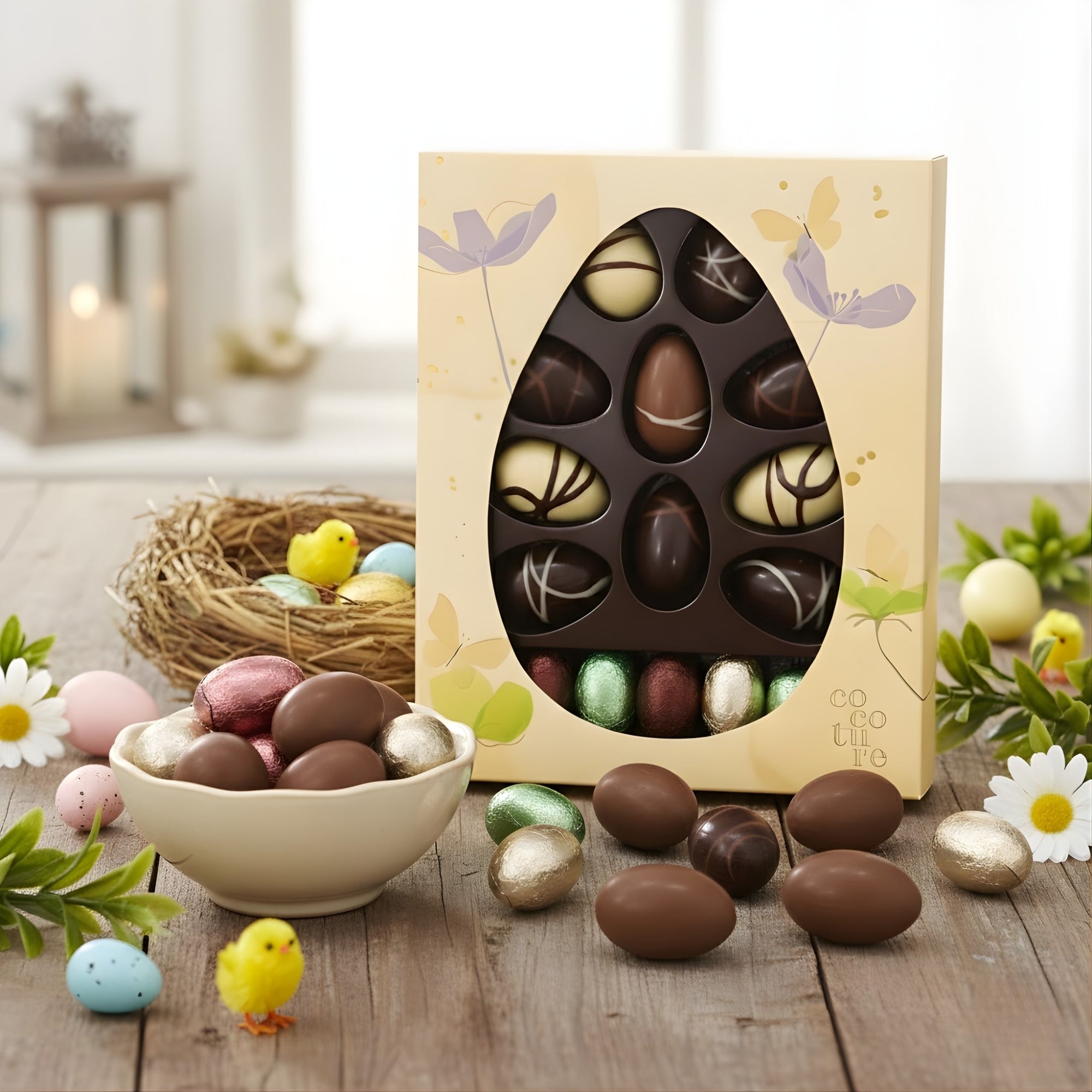 Andyanand Food & Beverages > Desserts & Sweets > Chocolate Andy Anand Praline-Filled Chocolate Eggs, 20 pc, 7 oz – Gluten-Free, Creamy Hazelnut-Praline Centers, Easter & Year-Round Birthday Gift Box Praline Chocolate Eggs 20 pc | Gluten-Free, Nationwide