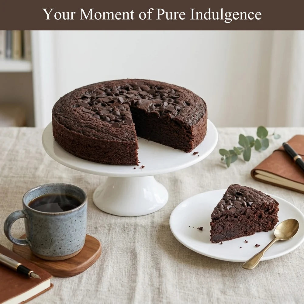 ANDY ANAND Sugar-Gluten-Dairy-Free Vegan Dark Chocolate Cake, 9 Inch 2.9 lbs Gourmet Gift, Handcrafted with Fresh Natural Ingredients