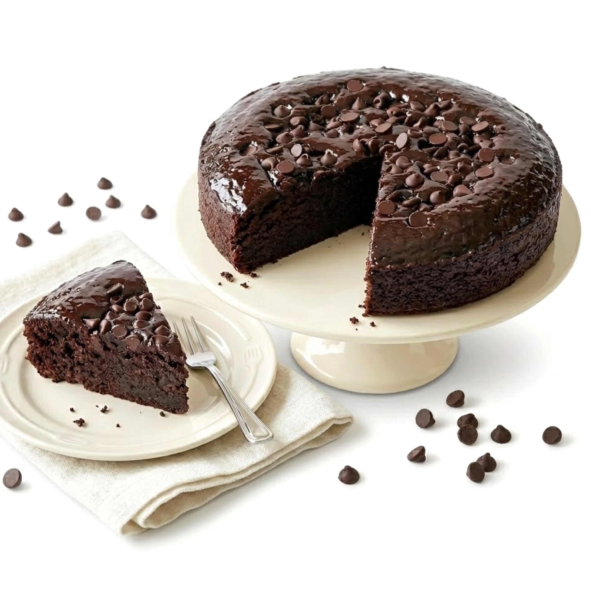 Gâteau aux pépites de chocolat sans sucre Andy Anand - Délice divin aux pépites de chocolat noir - Meilleurs gâteaux d'anniversaire livrés depuis la boulangerie (2,8 lb) 
