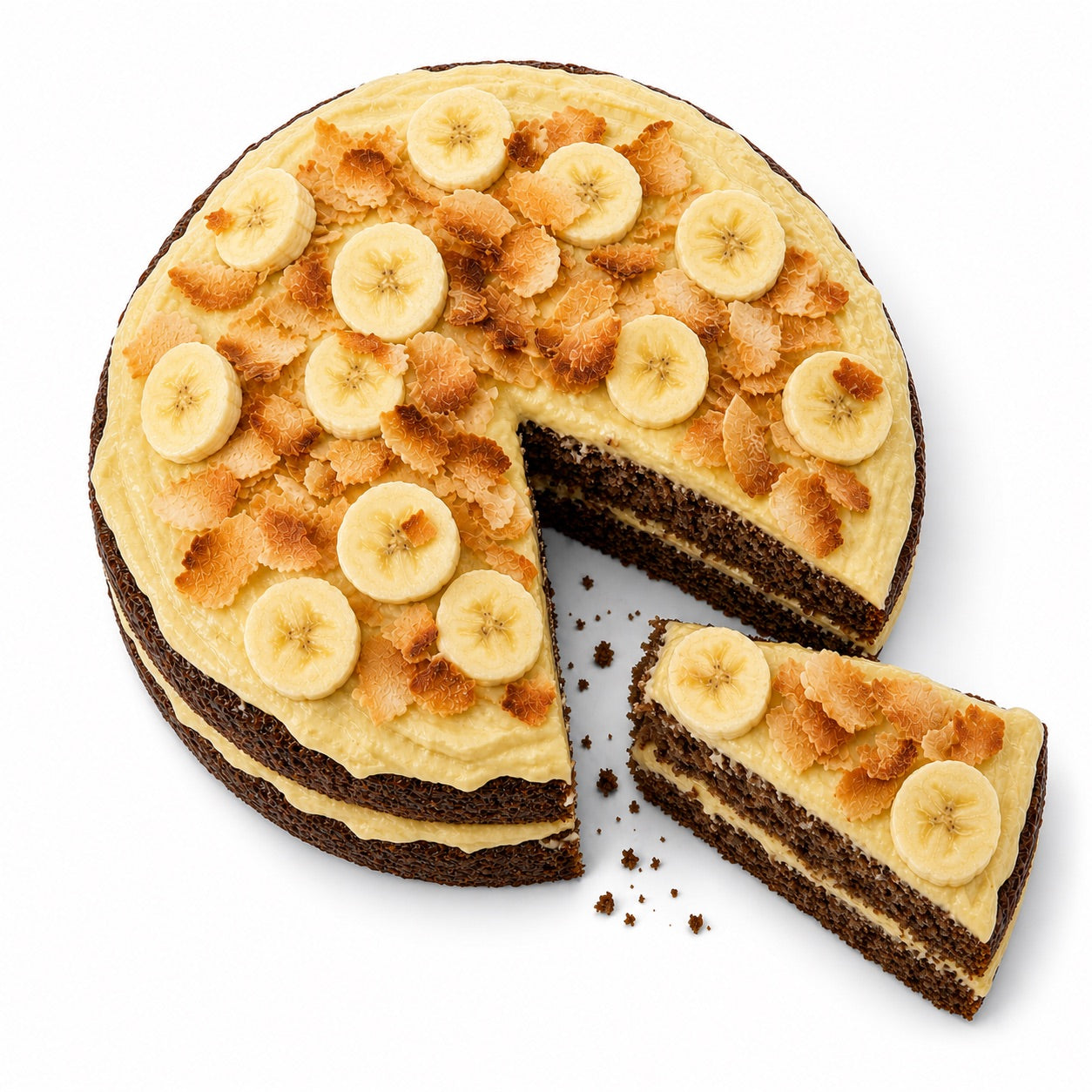 Andy Anand Sugar Free Chocolate Banana Coconut Cake: No Sugar Added, Low Carb Keto Friendly Dessert. Gourmet Diabetic Friendly Chocolate Cake with Real Banana Cream Frosting & Ganache. Ships Fresh, 2.8lb