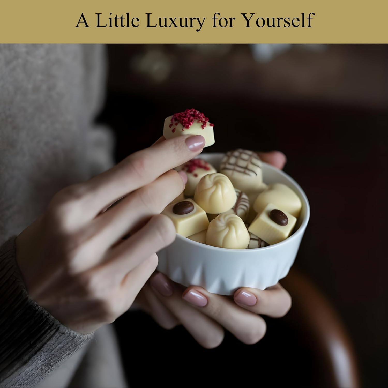 Andy Anand 24 Pc Premium Belgian White Chocolate Truffles – Gourmet Ganache Filled Luxury Gift Box, Crafted with 60% Chocolate (Cocoa Butter)