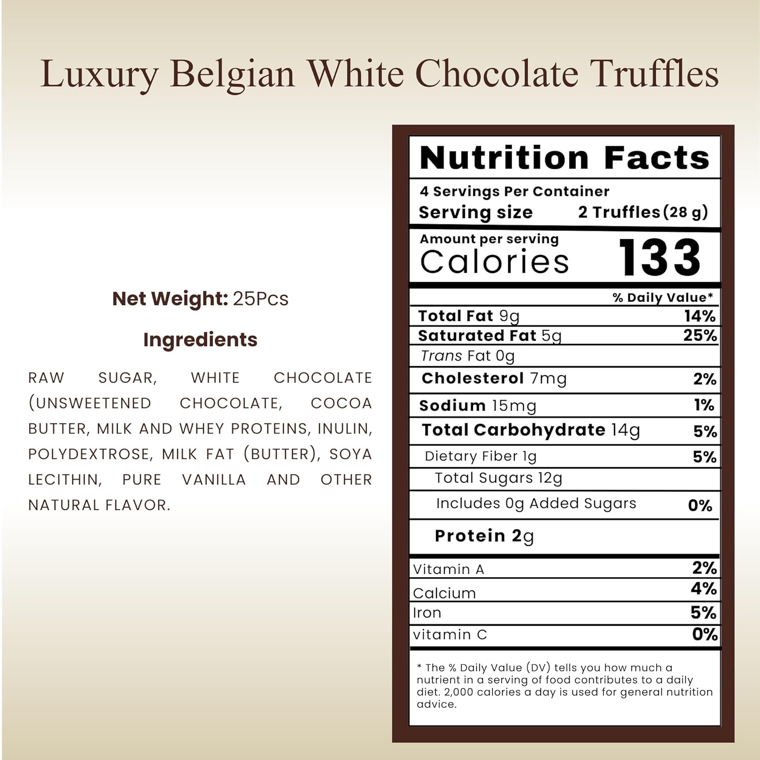 Andy Anand 24 Pc Premium Belgian White Chocolate Truffles – Gourmet Ganache Filled Luxury Gift Box, Crafted with 60% Chocolate (Cocoa Butter)