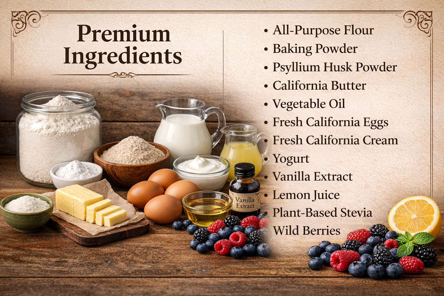 Sugar free wildberry cake with real berries