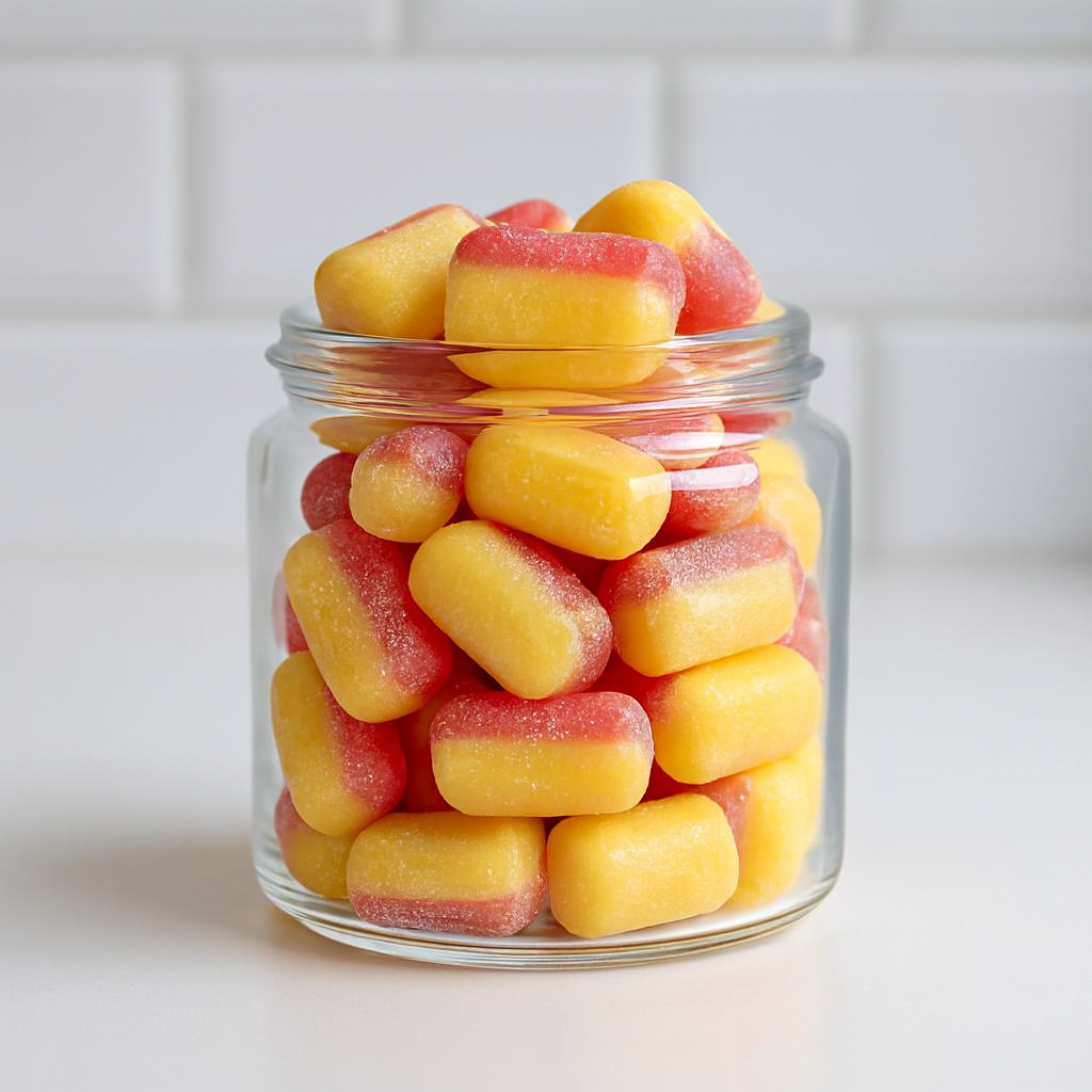 Andy Anand Sugar Free Rhubarb & Custard Hard Candy Boiled in Copper Kettle for that unique taste, Flown from Europe 25 Pieces - Sugar & Aspartame Free - Naturally Flavored & Sweetened - Non-GMO, Gluten Free, Keto & Diabetic Friendly