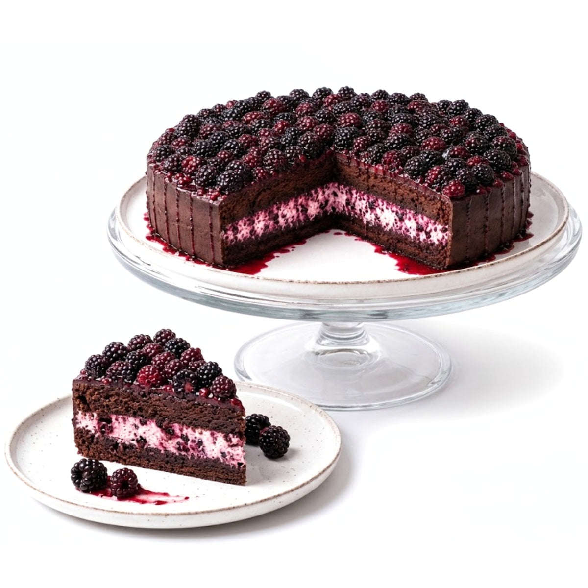 Andy Anand Sugar-Free Blackberry Chocolate Cake 9" 2.8 lb, No Sugar Added, Keto & Diabetic Friendly, Low Carb Gourmet Fresh Baked Bakery Dessert