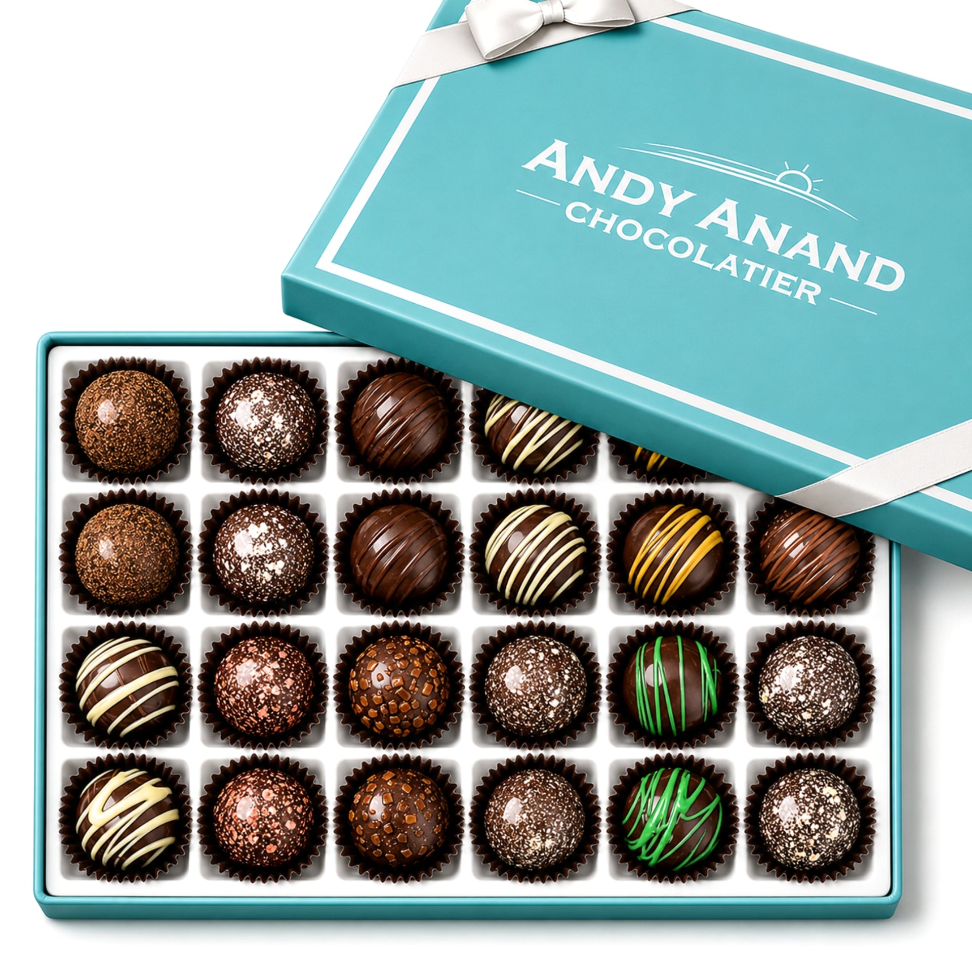 Artisan Dark Chocolate Truffles 24 pc – Handmade Flavors 60% Cocoa Butter Gourmet Birthday & Holiday Gift Collection