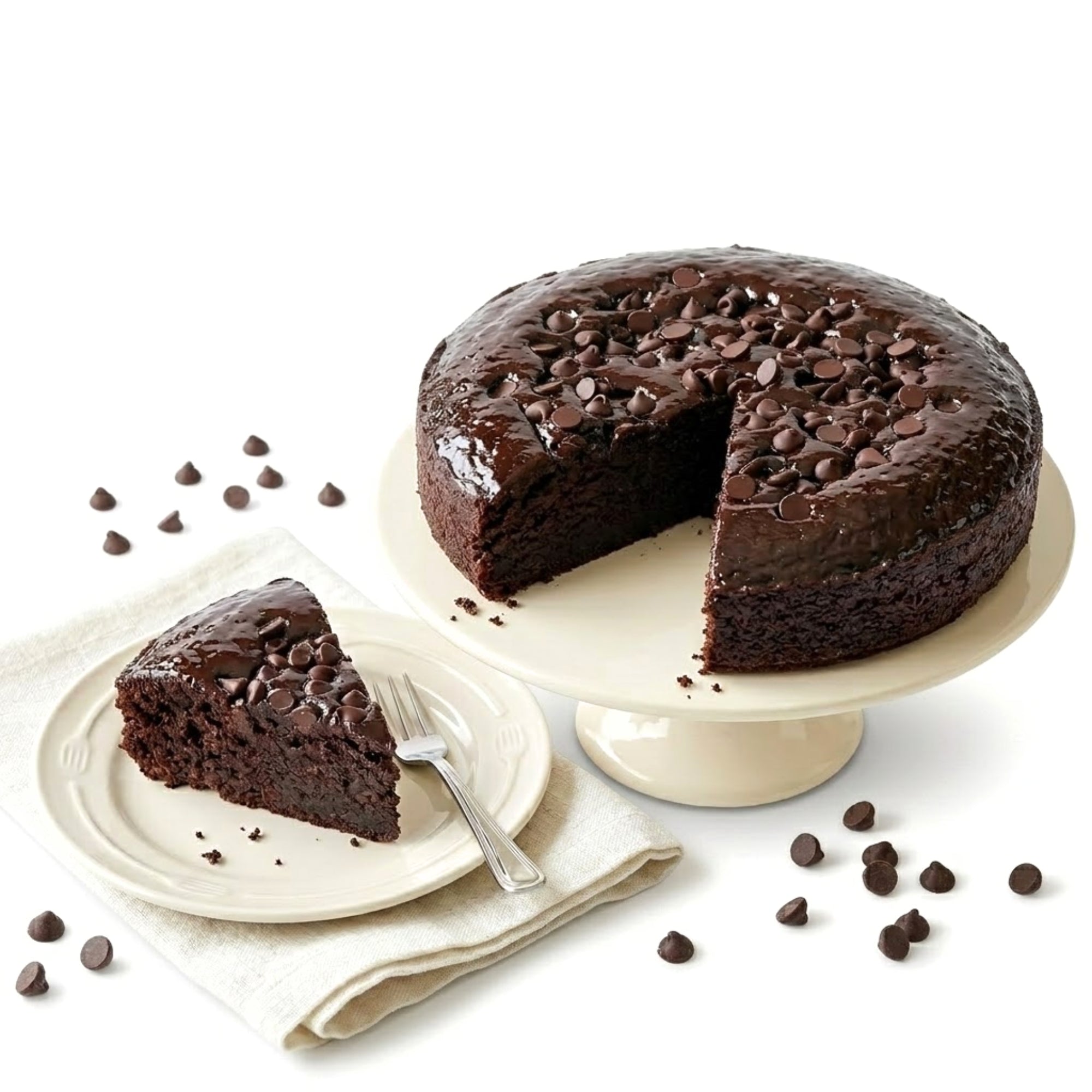 Gâteau aux pépites de chocolat sans sucre Andy Anand - Délice divin aux pépites de chocolat noir - Meilleurs gâteaux d'anniversaire livrés depuis la boulangerie (2,8 lb) 