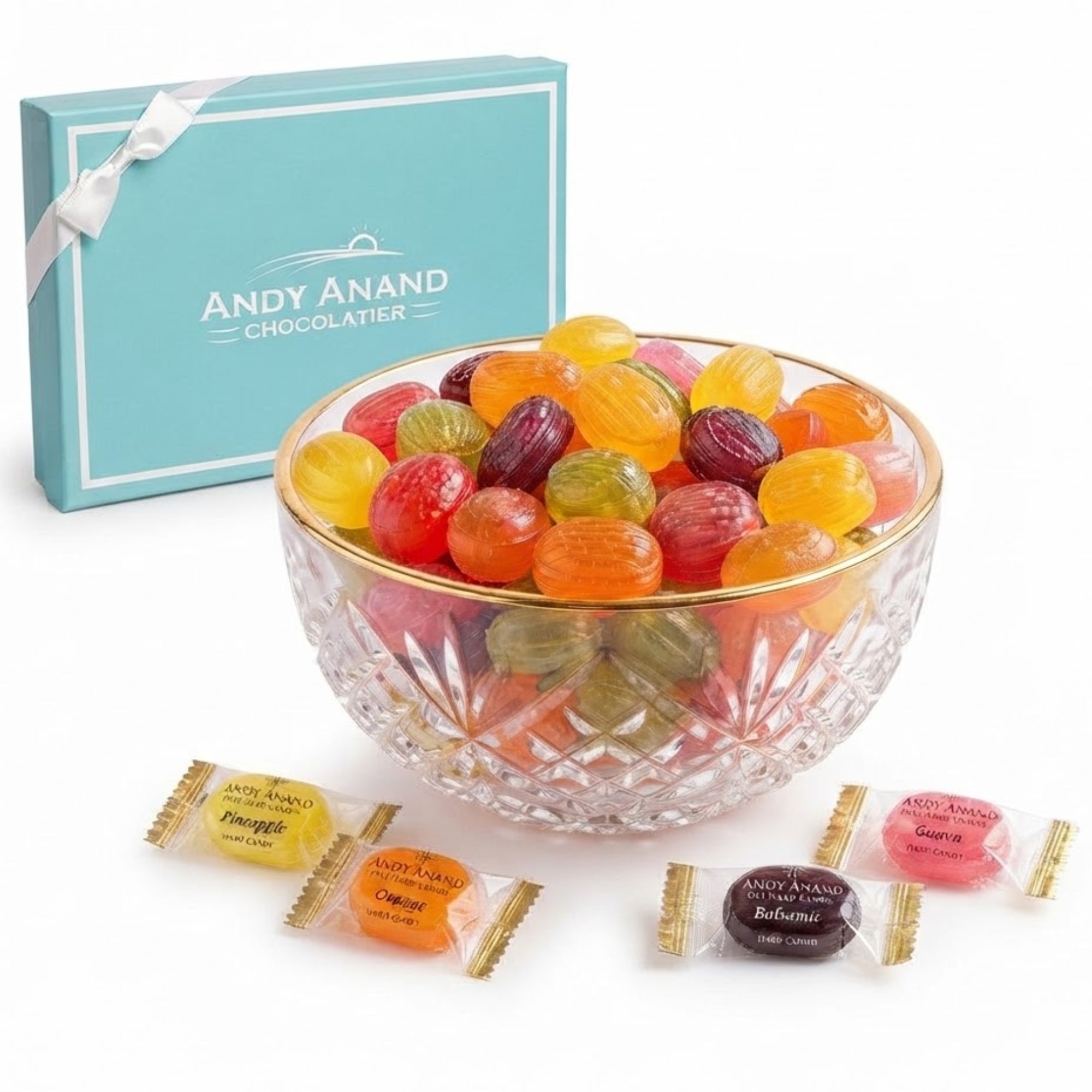 Andy Anand Sugar Free Hard Candy Assortment, 1 lb, Approx. 150 Individually Wrapped Fruity Discs, Stevia Sweetened, Non-GMO, Natural Flavors, Mango, Orange, Pineapple, Guava & Balsamic