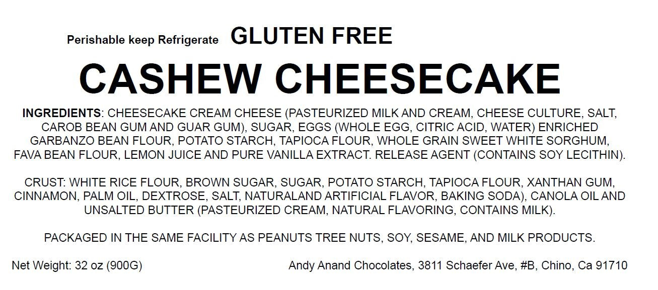 Andy Anand Chocolates Food & Beverages > Desserts & Sweets > Cakes > Gluten-Free Cheesecakes Andy Anand Sugar-Free & Gluten-Free Caramel Cashew Cheesecake, 9-Inch – Diabetic-Friendly, California Cream Cheese, Birthday Gift Box Gluten-Free Caramel Cashew Cheesecake | Nationwide