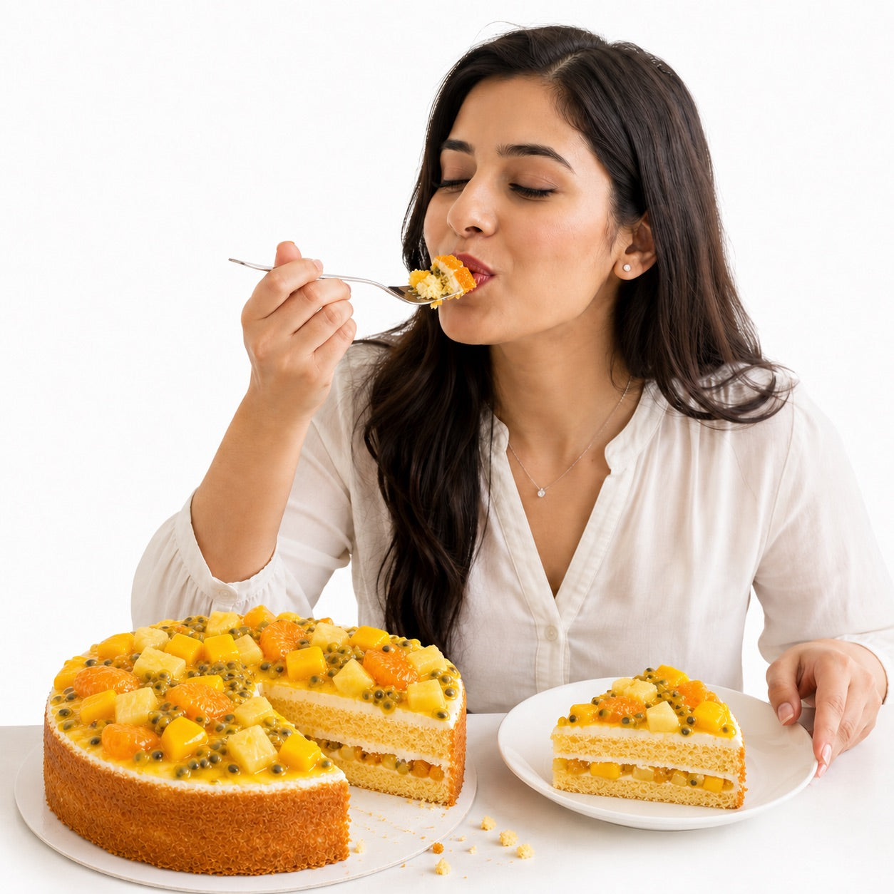 Andy Anand Gluten Free Dairy Free Vegan Tropical Fruit Cake 9 Inch 2.9 lbs – Tropical Glaze, Moist Sponge, Egg Free, Handmade Gourmet Birthday Gift