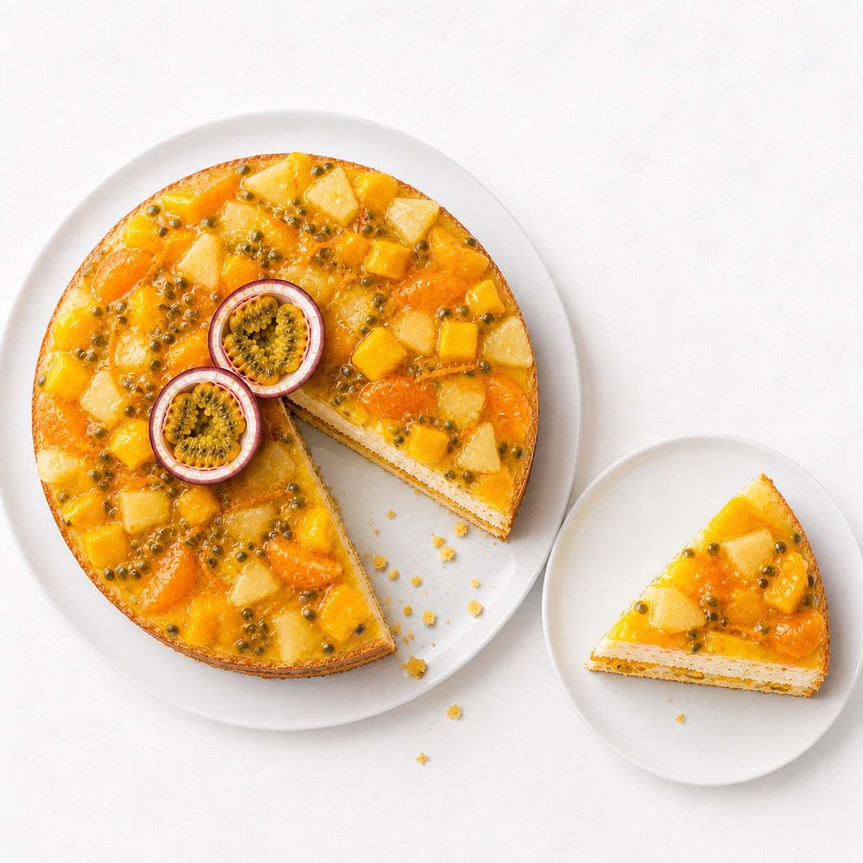 Andy Anand Sugar-Free Tropical Fruit Cake 9 Inch 2.9 lbs – Stevia Sweetened Tropical Glaze, Moist Sponge, Handmade Gourmet Birthday Gift, Fresh Baked California