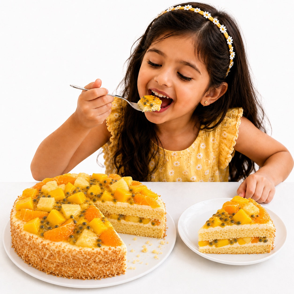 Andy Anand Sugar-Free Tropical Fruit Cake 9 Inch 2.9 lbs – Stevia Sweetened Tropical Glaze, Moist Sponge, Handmade Gourmet Birthday Gift, Fresh Baked California