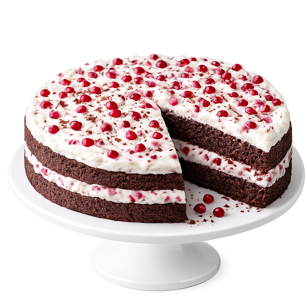 Andy Anand Sugar Free Chocolate Pomegranate Cake, No Sugar Added, Low Carb, Stevia Sweetened, Diabetic &amp; Keto Friendly, Rich Chocolate Cake with White Pomegranate Cream Frosting, 2.8 lb