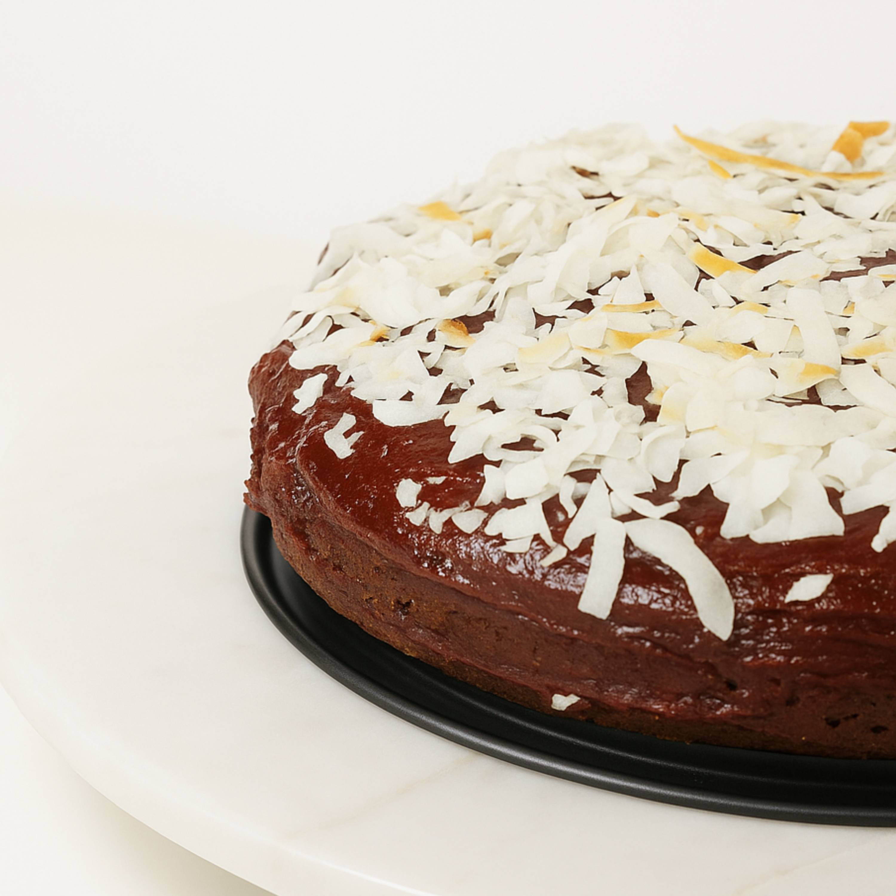 Gluten Free Raspberry Chocolate Truffle Coconut Cake