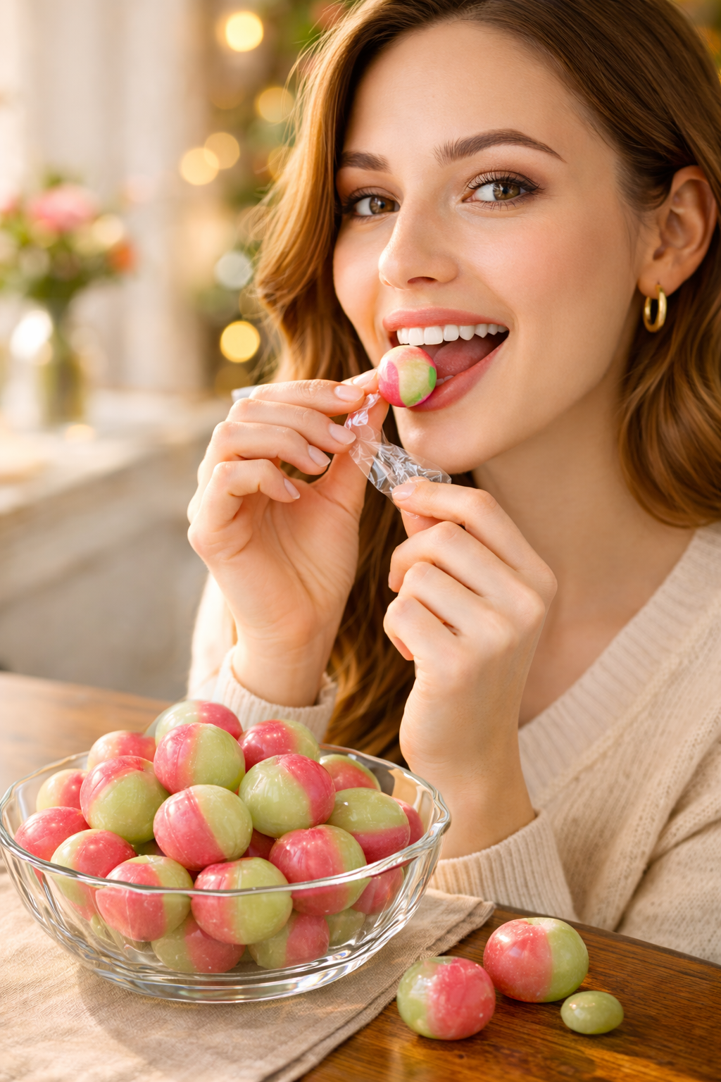 Andy Anand Sugar Free Rosy Apple Hard Candy Boiled in Copper Kettle for that unique taste, Flown from Europe 25 Pieces - Sugar & Aspartame Free - Naturally Flavored & Sweetened - Non-GMO, Gluten Free, Keto & Diabetic Friendl