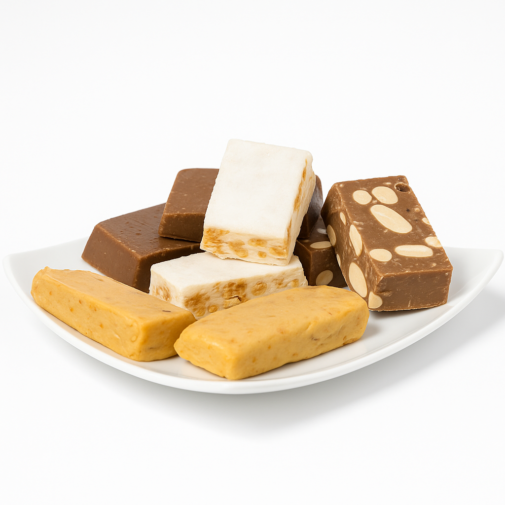 Andy Anand Sugar Free Nougat Assortment, Gluten Free - 4 Delicious Flavors of Soft Almond Nougat with a Creamy Feel (16 Pcs) - Made in Europe 7 Oz  - 2 Pack