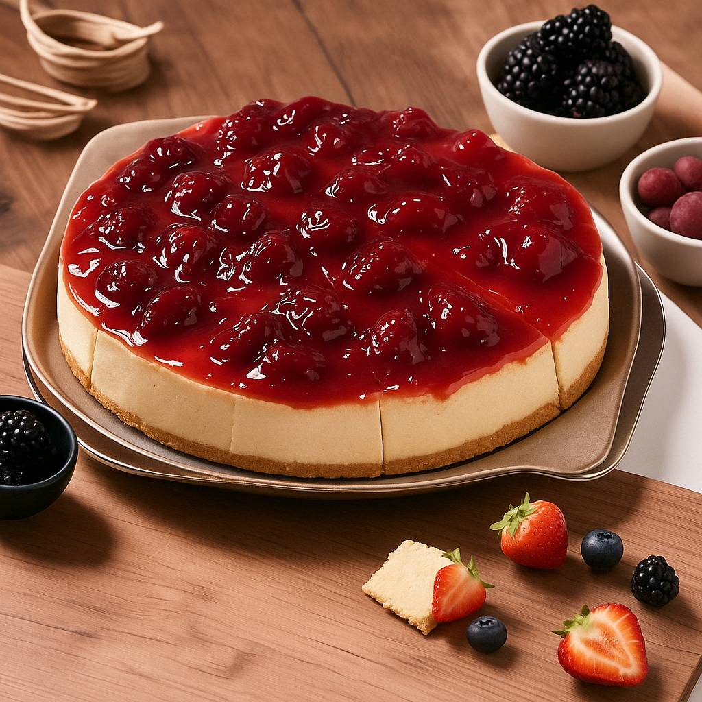 Andy Anand Deliciosa tarta de queso con fresas y sin azúcar recién horneada: el mejor sabor clásico (3,4 lbs)