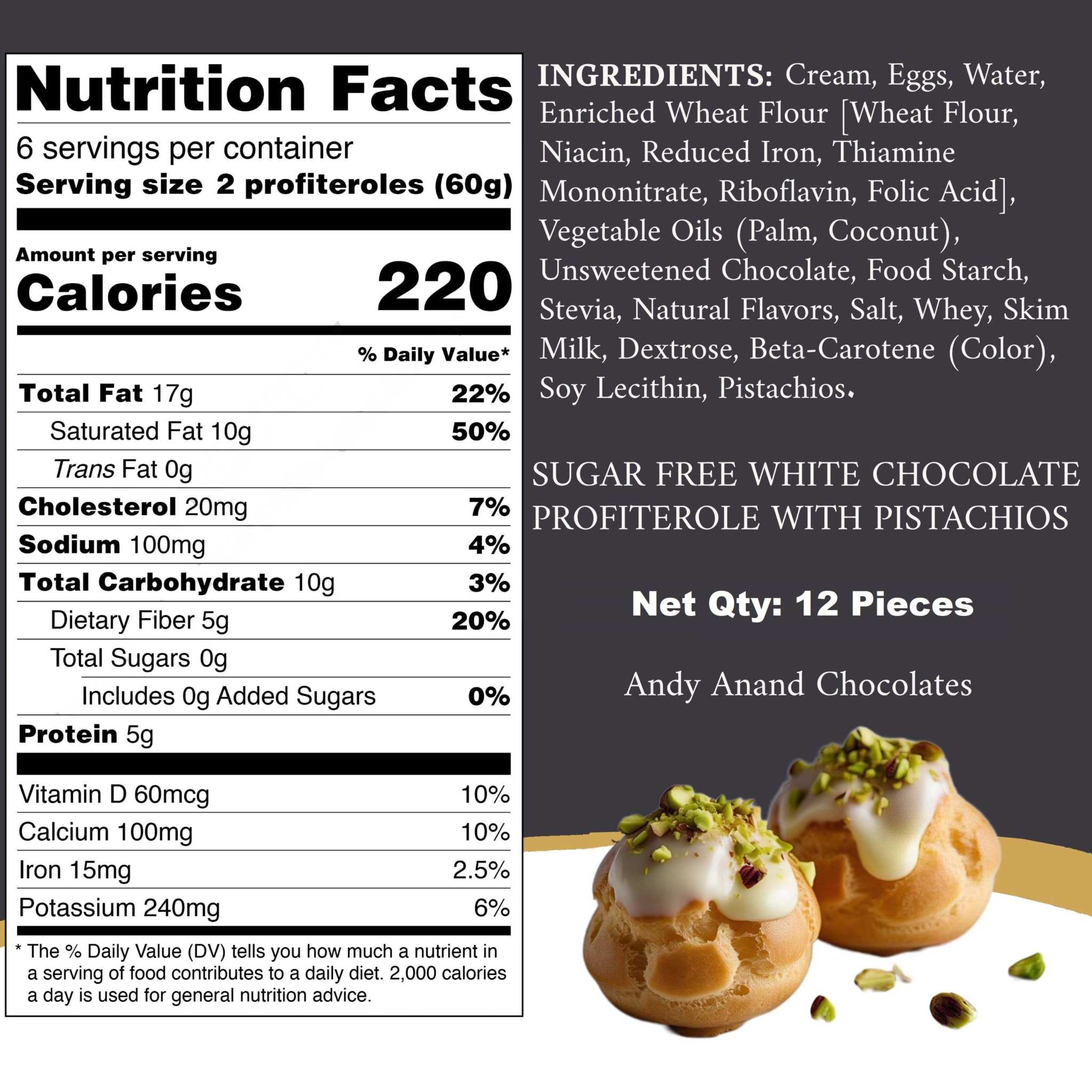 Sugar Free White Chocolate Profiterole Sugar Free Profiterole Choux  Gourmet Dessert  