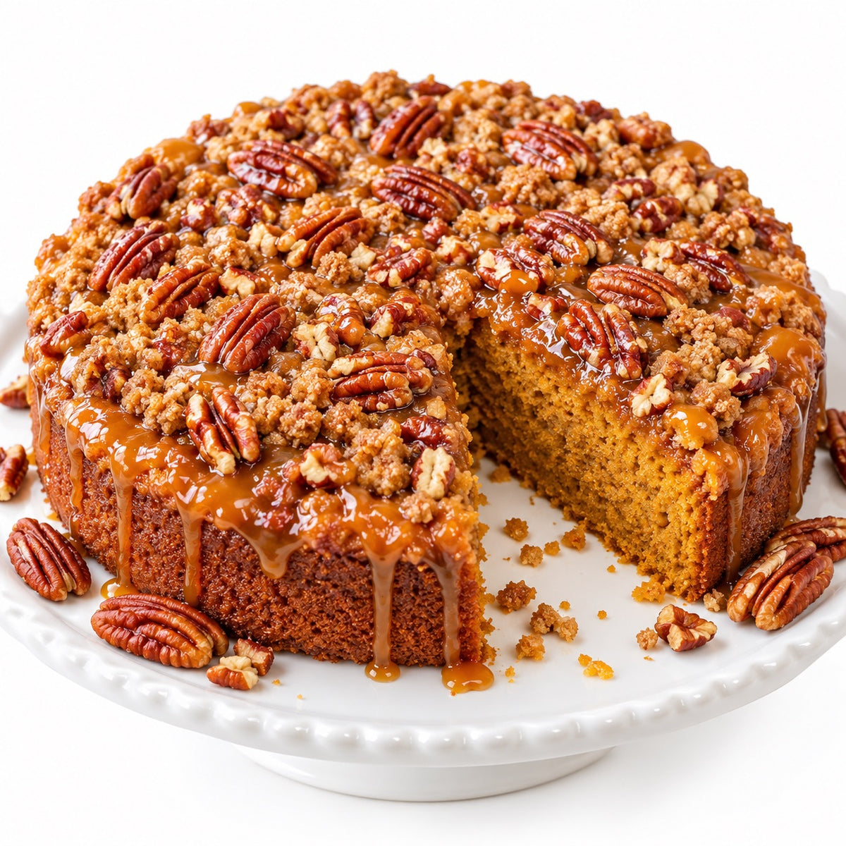 Andy Anand Sugar Free Caramel Pecan Pumpkin Cake 9" 2.9 lb, No Sugar Added, Stevia Sweetened, Keto &amp; Diabetic Friendly, Fresh Baked Fall Gourmet Gift
