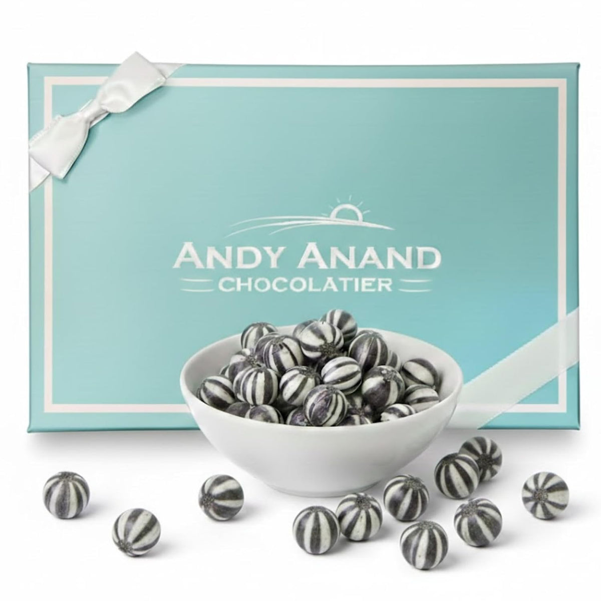 Andy Anand Sugar Free Bulls Eyes Mint Hard Candy 25 pc – Classic British Sweet Keto & Diabetic Friendly Gourmet Snack Gift Box