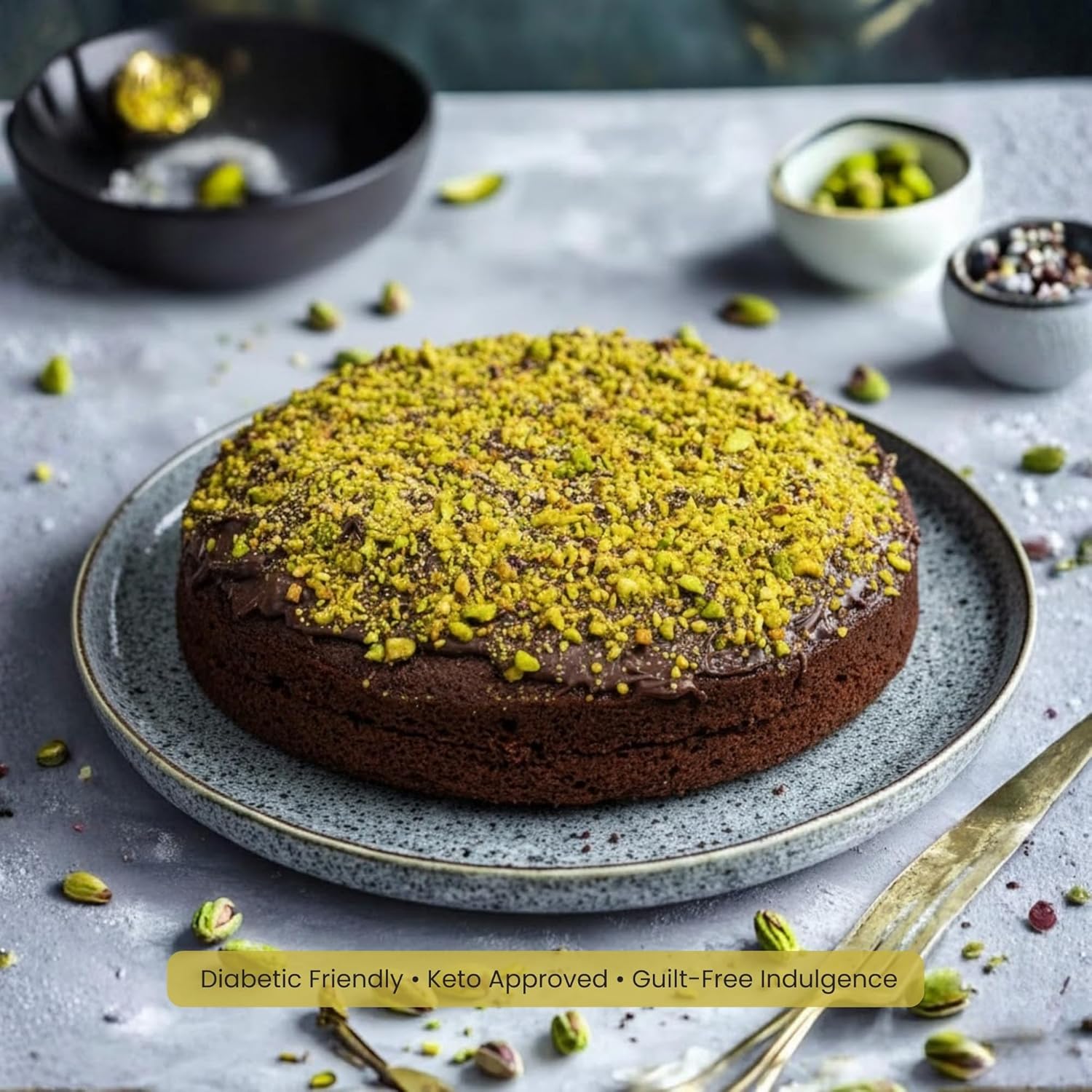 Sugar free Dubai chocolate cake no added sugar