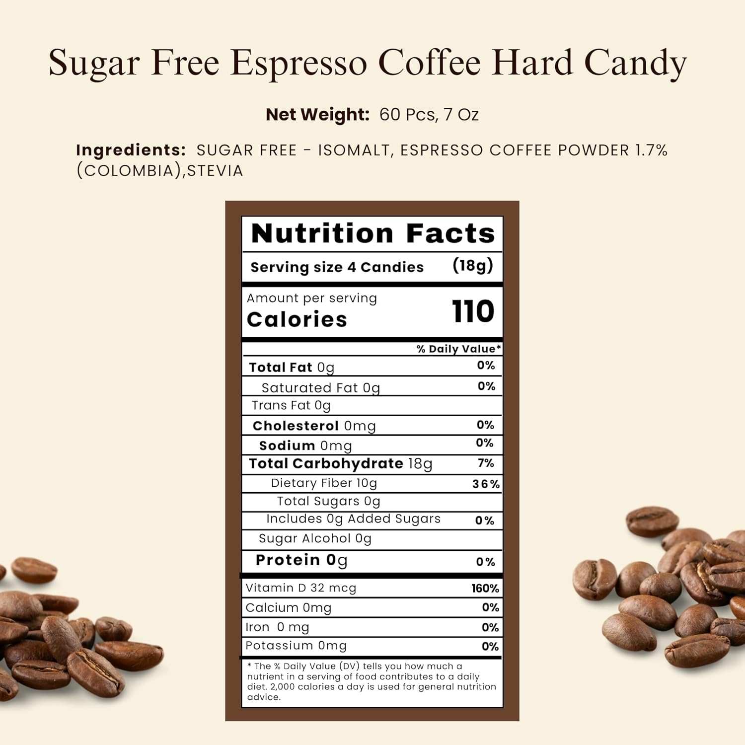 Andy Anand Caramelo de Café Espresso Sabroso sin Azúcar - 1 libra