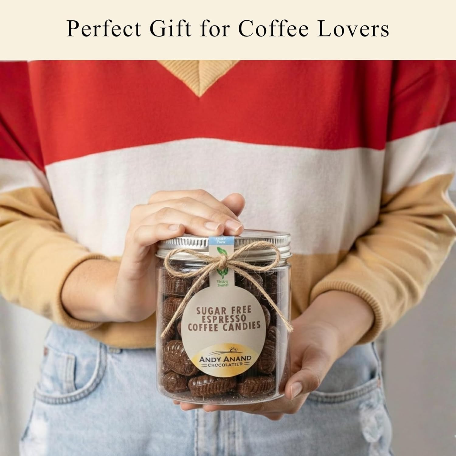 Andy Anand 120 bonbons au café sans sucre, faits avec du vrai café, sucrés avec de la stévia naturelle, bonbons durs sans sucre - Un délicieux bonbon au café sans sucre 7 oz - Paquet de 2 (livraison gratuite)