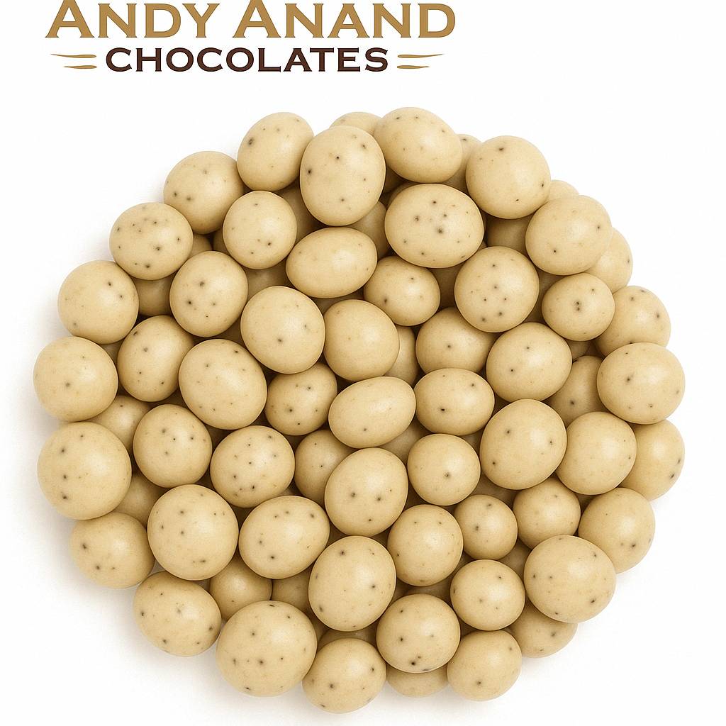 Andy Anand Belgian White Chocolate Covered Espresso Beans 1 lbs, Decadent Treats to Satisfy Your Cravings, Sweet Surprise: Chocolate Gift Box for Friends and Family