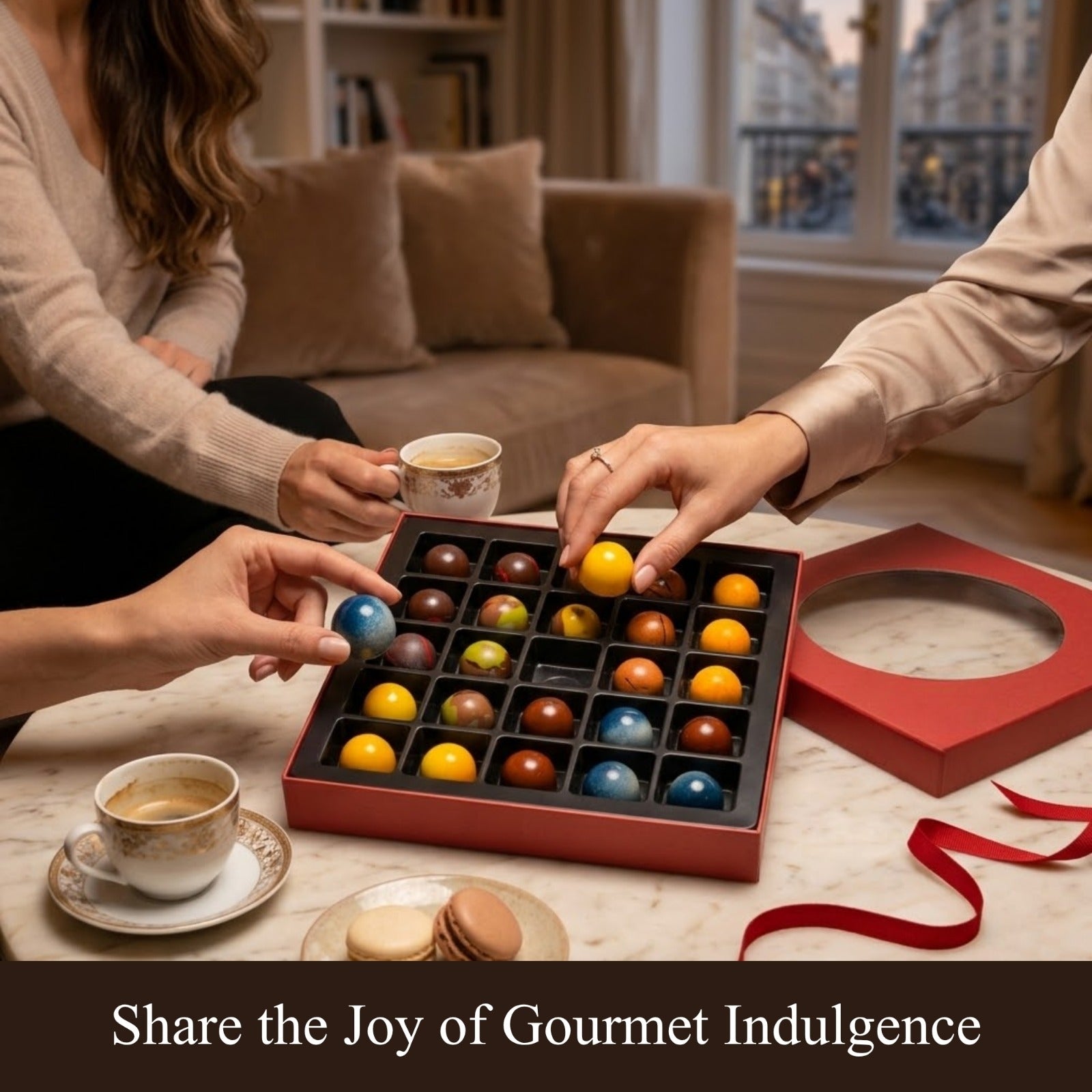 Andyanand Food & Beverages > Desserts & Sweets > Chocolate Andy Anand Monet Chocolate Bonbons Gift Box, 25 pc, 6.52 oz – Gluten-Free Belgian Truffles & Pralines, Birthday & Holiday Gift Collection Belgian Chocolate Bonbons 25 pc | Gluten-Free, Nationwide