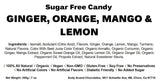 Andy Anand 55 Pc Sugar-free Ginger Candy with great tasting 3 Flavors Orange, Mango & Lemon Made In Italy, 7 Oz - Andyanand