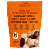 Andy Anand 70 Pc Sugar Free Hard Candy Ginger, Coffee, Toasted Sesame, Strong Menthol, Propolis 8 Oz - Andyanand