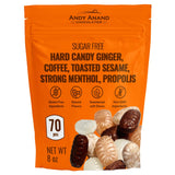 Andy Anand 70 Pc Sugar Free Hard Candy Ginger, Coffee, Toasted Sesame, Strong Menthol, Propolis 8 Oz - Andyanand