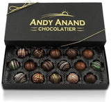 Andy Anand Artisan Dark Chocolate 16 Pc Handmade Truffles Gourmet Chocolate Temptations: Indulge Now! - Andyanand