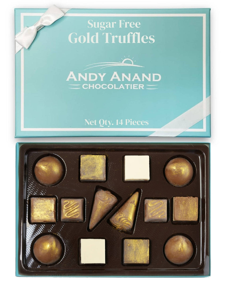 Andy Anand Authentic Gold Belgian Sugar Free Chocolate Truffles Gift