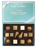 Andy Anand Authentic Gold Belgian Sugar Free Chocolate Truffles Gift Box 14 Handcrafted Gourmet Delights - Andyanand