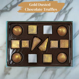 Andy Anand Authentic Gold Belgian Sugar Free Chocolate Truffles Gift Box 14 Handcrafted Gourmet Delights - Andyanand