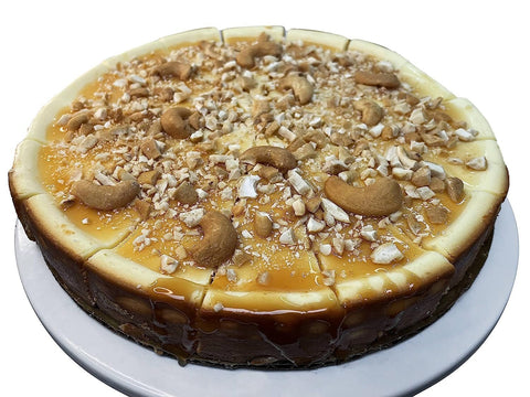 Andy Anand Caramel Cashew Cheesecake 9" - Baked Fresh Daily - Delight in Every Bite (2.6 lbs) - Andyanand