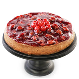 Rich chocolate cheesecake topped with vibrant red glazed cherries and truffles, a decadent and tempting dessert. Andy Anand Chocolates, All Products, Products, New Arrivals, Cheesecake Regular