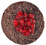 Chocolate and strawberry cake with delectable topping, highlighting the rich flavor and decadent texture. Andy Anand Chocolates, All Products,Products,-Cakes