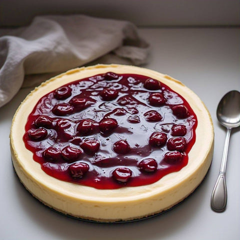 Andy Anand Delicious Gluten Free & Sugar Free Cherry Cheesecake 9" - Freshly Baked, Best Cheese Cake For Celebrations & Dessert Lovers (3.4 lbs) - Andyanand