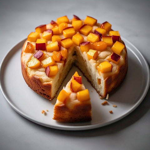 Andy Anand Delicious Sugar Free Peach Cake 9" - Divine Cake Delightful Taste From Sugar Free Bakery Dessert For Diabetic Lovers (2 lbs) - Andyanand