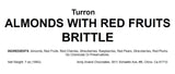Delightful turron made with roasted almonds, vibrant red fruits including cherries, strawberries, raspberries, red pears, and plums. A traditional French confection with soft, chewy nougat and wildflower honey. Andy Anand Chocolates, All Products, Products, Soft Brittle Nougat, -Brittle, Brittle / Turron