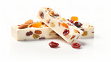 Delectable roasted almonds, vibrant red fruits, and decadent nougat turron - an enticing gourmet confection from Andy Anand Chocolates. All Products, Products, Soft Brittle Nougat, -Brittle, Brittle / Turron