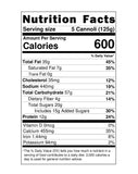 Nutrition Facts label for Andy Anand Fresh Chocolate Cannoli, Gluten Free, 8 Flavors, detailing calories, fat, cholesterol, sodium, carbohydrates, fiber, sugars, added sugars, protein, vitamins, calcium, iron, and potassium. Andy Anand Chocolates, All Products,Products,New Arrivals,Italian Delicacies imported from Italy