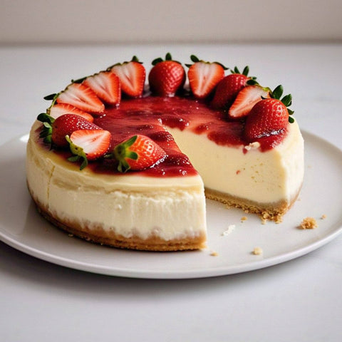 Andy Anand Gluten Free Strawberry Cheesecake 9" - Melt - in - Your - Mouth Cheesecake (3.4 lbs) - Andyanand